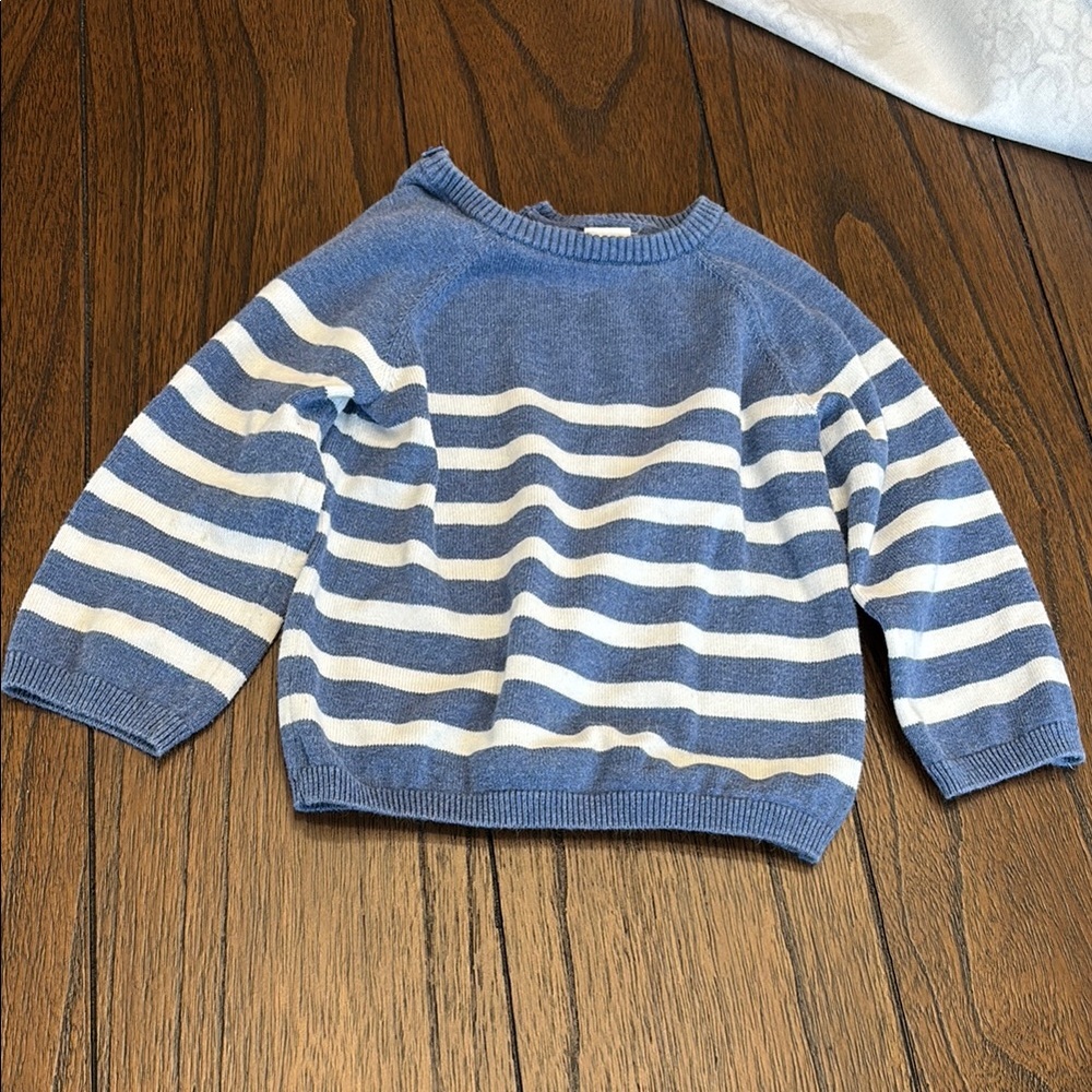 H&M Blue and White Striped Kids Sweater